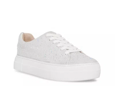 Betsey Johnson Suton Highwall Bling Platform Sneaker In White