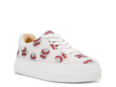 Betsey Johnson Suton Highwall Bling Platform Sneaker In White