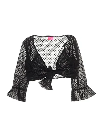 Pre-owned Betsey Johnson Swimsuit Top Black Swimwear
