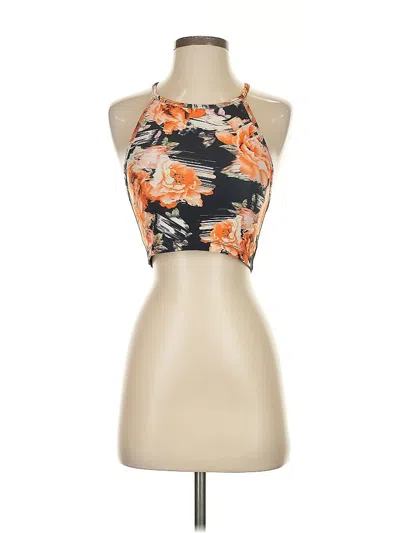 Pre-owned Betsey Johnson Tank Top Orange Halter Neckline Tops