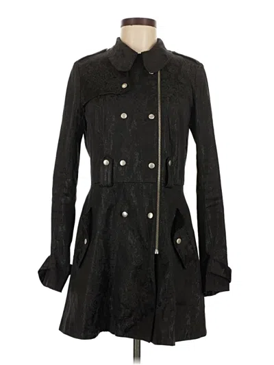 Pre-owned Betsey Johnson Trenchcoat In Black