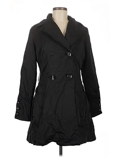 Pre-owned Betsey Johnson Trenchcoat In Black
