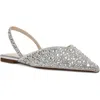 Betsey Johnson Vance Pointed Toe Slingback Flat In Silver