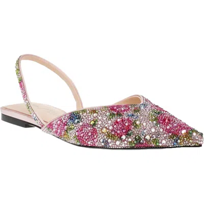 Betsey Johnson Vance Womens Embellished Pointed Toe Slingbacks In Multi