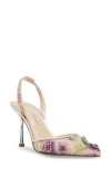 Betsey Johnson Velma Pointed Toe Slingback Pump In Ivory