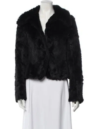 Pre-owned Betsey Johnson Vintage 2000's Faux Fur Jacket In Black