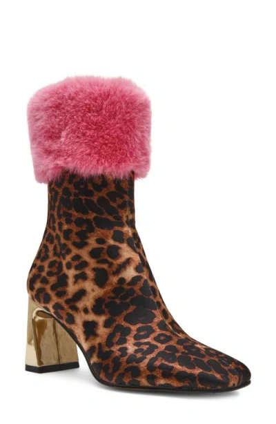 Betsey Johnson Vita Faux Fur Cuff Bootie In Multi