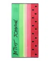 Betsey Johnson Watermelon Stripe Printed Cotton Blend Beach Towel In Multi