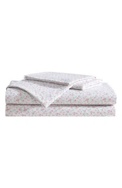 Betsey Johnson Whimsical Floral Sheet Set In White