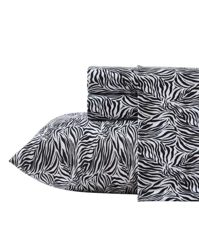 Betsey Johnson Wild Zebra Microfiber 3-pc. Sheet Set, Twin Xl In Blue