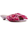 Betsey Johnson Women's Aylah Bow Kitten-heel Sandals In Pink Floral