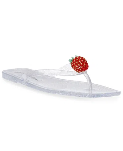 Betsey Johnson Women's Berry Novelty Jelly Flip Flop Sandals In Silver