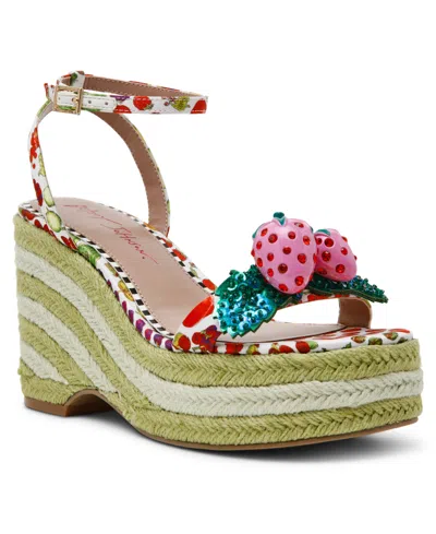 Betsey Johnson Bobbie Espadrille Wedge Sandal In Multi