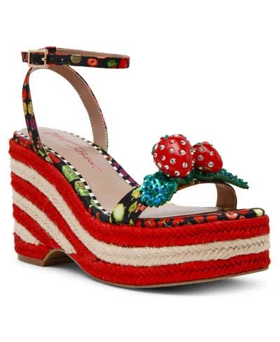 Betsey Johnson Bobbie Espadrille Wedge Sandal In Multi