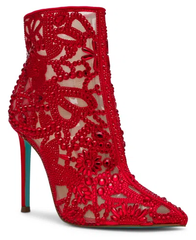 BETSEY JOHNSON WOMEN'S BOLT RHINESTONE BOOTIES