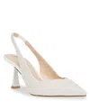 Betsey Johnson Clark Pump Women's Ivory Rhinestone Slingback Spool Heel Khd2639 (ivory,8.5) In Ivory