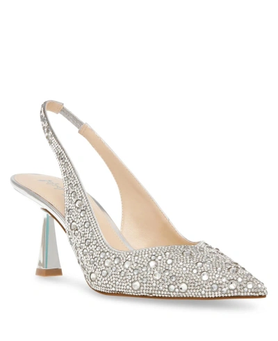 Betsey Johnson Women's Clark Slingback Evening Pumps In Silver