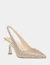 Betsey Johnson Sb-clark Light Gold Rhinestone Pointed-toe Slingback Pumps In Gold