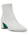 Betsey Johnson Corry Womens Iridescent Pointed Toe Booties In Ivory