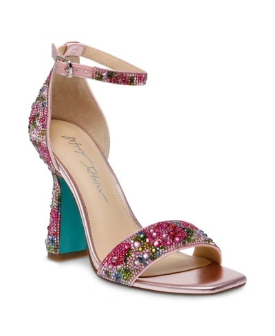 Betsey Johnson Sb-dani Rhinestone Heels In Floral Multi