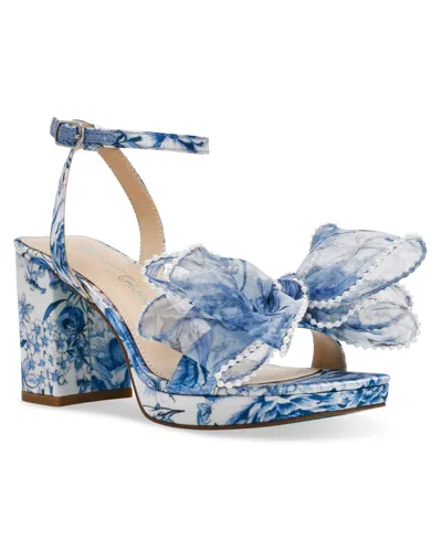 Betsey Johnson Women's Duke Bow Platform Dress Sandals In Blue