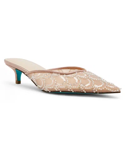 Betsey Johnson Women's Ellis Beaded Scalloped Mule Pumps In Brown
