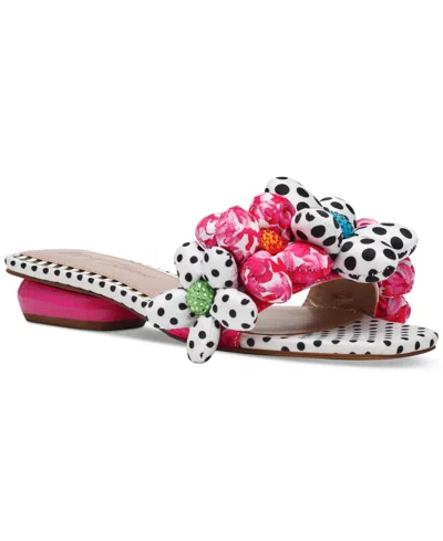 BETSEY JOHNSON WOMEN'S EMELIA PUFFY FLORAL SLIDE SANDALS