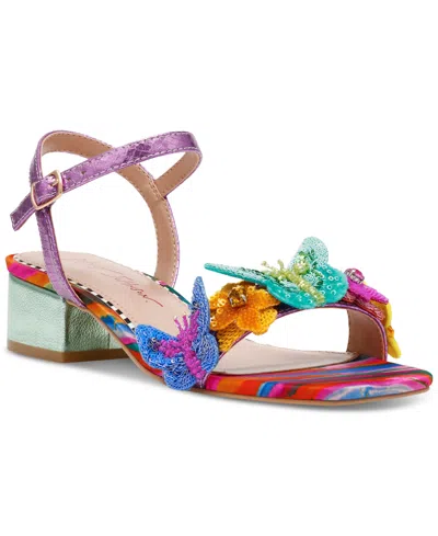 BETSEY JOHNSON WOMEN'S EMERRY TWO-PIECE BUTTERFLY LOW BLOCK-HEEL SANDALS