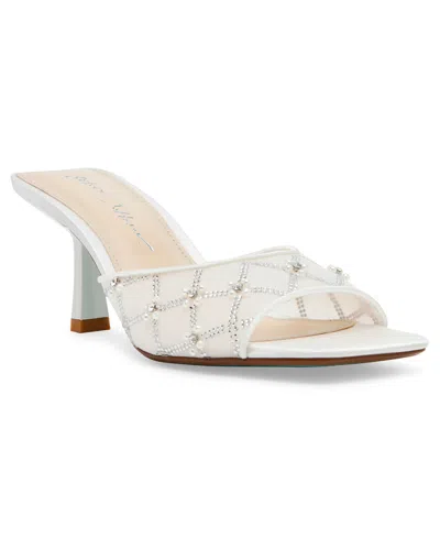 Betsey Johnson Women's Emm Rhinestone Embellished Mule Dress Sandals In Ivory