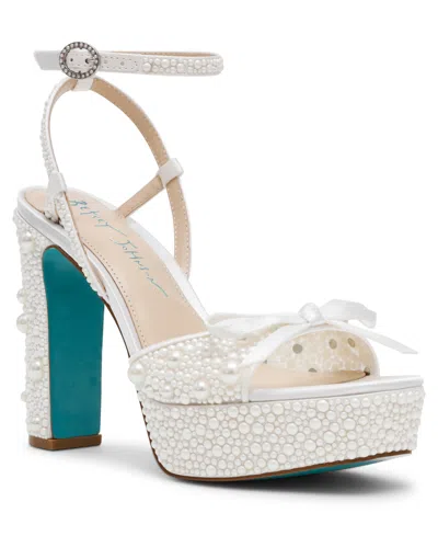Betsey Johnson Women's Enola Platform Evening Sandals In Pearl