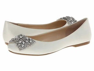 Betsey Johnson Women's Ever Satin Flat Shoes In Ivory In Multi