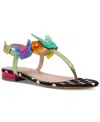 Betsey Johnson Women's Halie Butterfly Thong Sandals In Black Multi