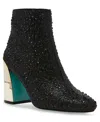 Betsey Johnson Sb-hugo Womens Rhinestone Man Made Ankle Boots In Black