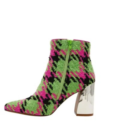 Betsey Johnson Women's Jackyy Boot In Green Multi Plaid
