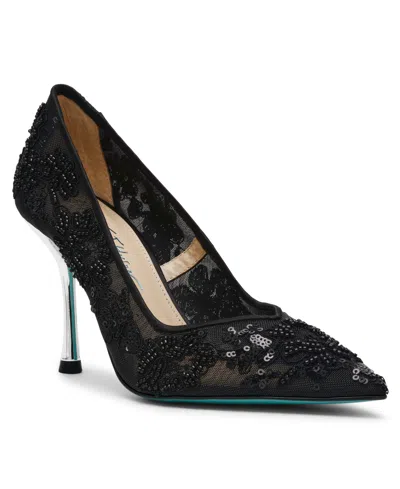 Betsey Johnson Women's Jenii Pointed-toe Mesh Stiletto Pumps In Black