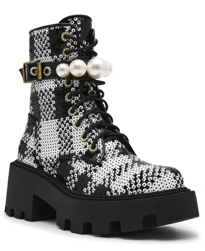 BETSEY JOHNSON WOMEN'S JONNIE EMBELLISHED COMBAT BOOTIES