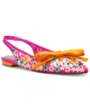 Betsey Johnson Laylah Slingback Flat In Fuchsia Multi