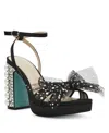 Betsey Johnson Womens Embellished Manmade Block Heels In Black