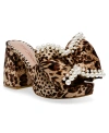 Betsey Johnson Women's Maccie Beaded Bow Platform Dress Sandals In Leopard