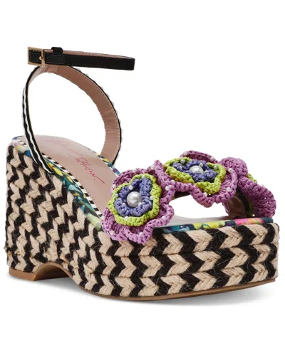 Betsey Johnson Women's Marabela Macrame Platform Wedge Sandals In Bright Multi