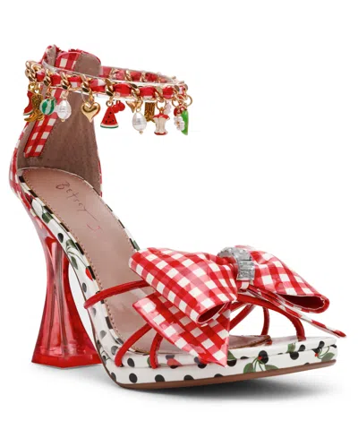 Betsey Johnson Margret Ankle Strap Sandal In Red