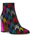 Betsey Johnson Womens Embellished Manmade Ankle Boots In Black Multi