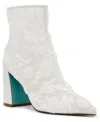 Betsey Johnson Women's Merri Mesh Embellished Block Heel Booties In Ivory