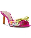 Betsey Johnson Naddia Fuchsia Multi Sequin High Heel Slide Sandals In Fuchsia Multi