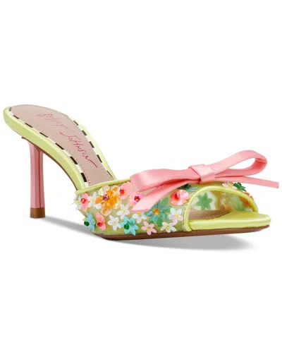 Betsey Johnson Women's Naddia Ditzy Floral Stiletto Slip-on Mules In Lime Multi