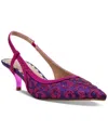 Betsey Johnson Women's Nahla Pointed-toe Slingback Kitten-heel Pumps In Purple Leopard Multi
