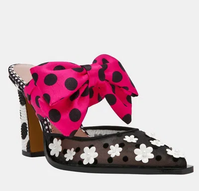 Betsey Johnson Women's Naomi Mule Heel In Black White Multi