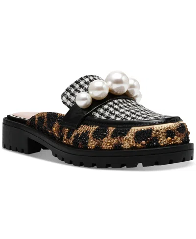 Betsey Johnson Women's Norah Embellished Lug-sole Slip-on Loafer Flats In Leopard Multi