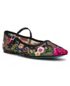 Betsey Johnson Women's Nova Embroidered Mesh Mary Jane Flats In Multi