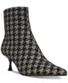 Betsey Johnson Parkker Kitten Heel Bootie In Black,silver Houndstooth Multi